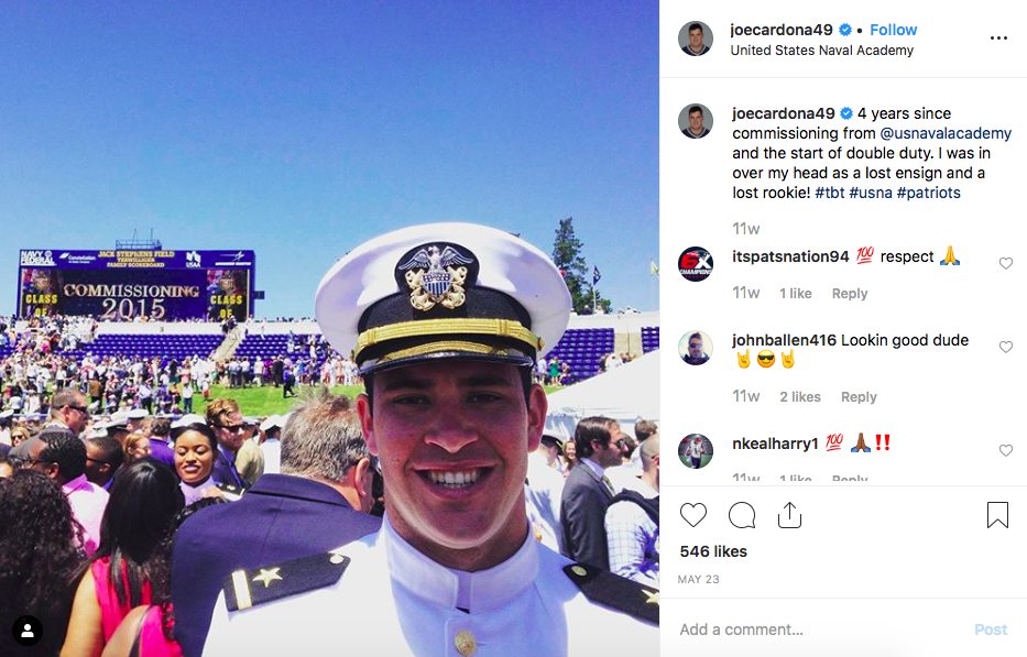 I haven't figured out how to link folk's instagrams to this website yet, so a screenshot and a link will have to do! Give Joe a follow on Instagram to follow one of the coolest snappers in the NFL.